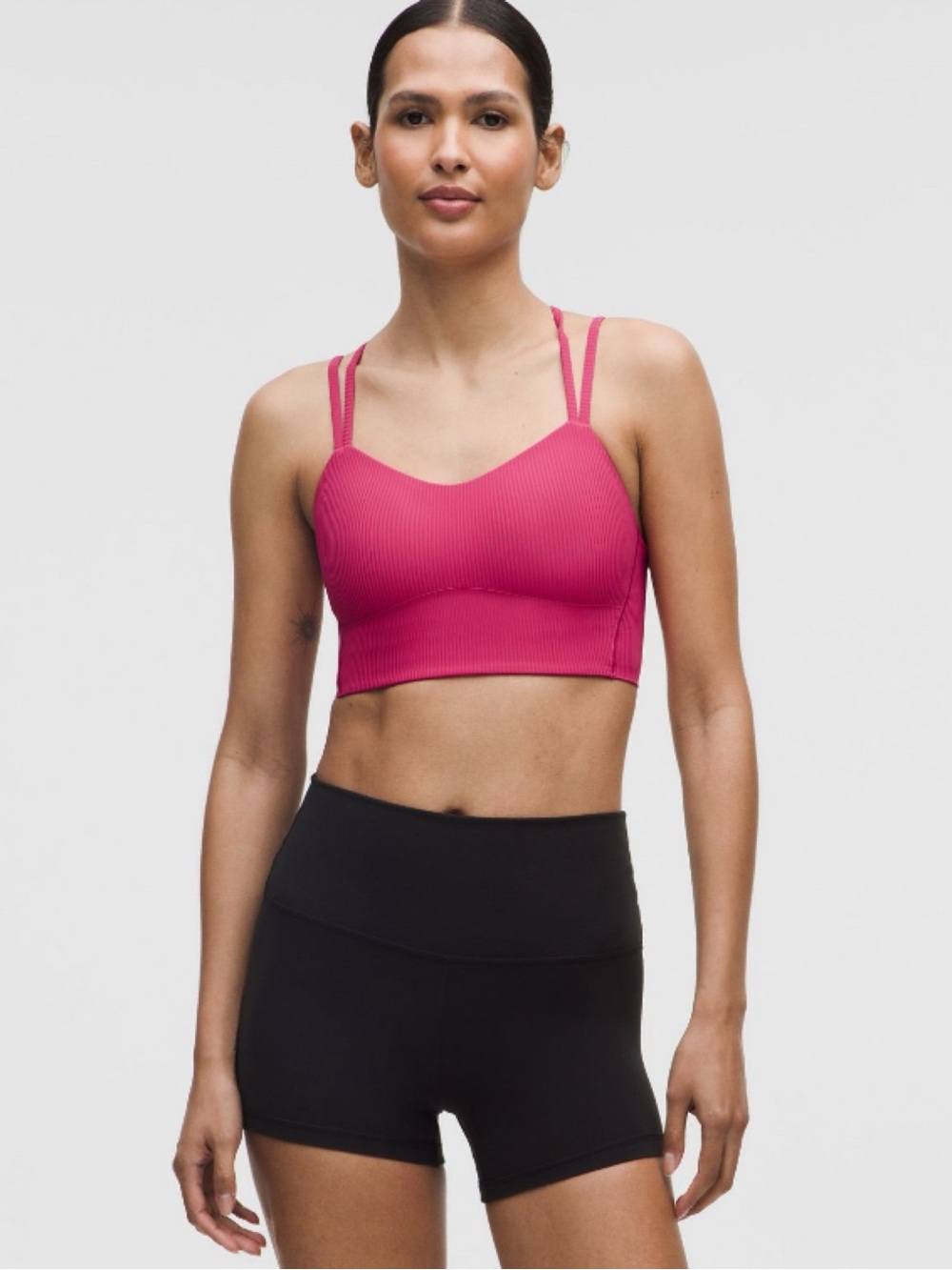 Lululemon Ribbed Like A Cloud Longline Strappy Longline Sports Bra
